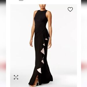 Betsy & Adam Elegant Black and Cream Evening Dress Size - 10